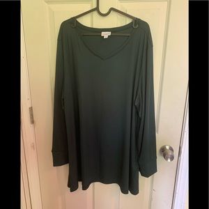 Elizabeth dark green ribbed top 2X Lularoe EUC